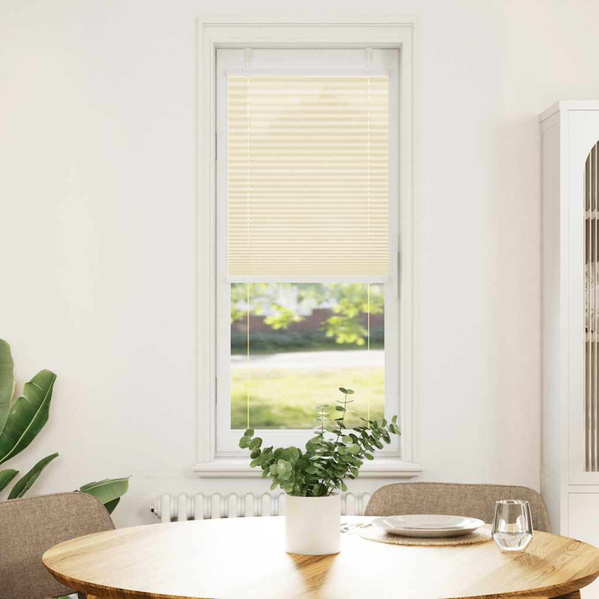 Voir la diapositive 2 : VIDAXL Store plisse creme 50x100 cm largeur du tissu 49,4 cm polyester