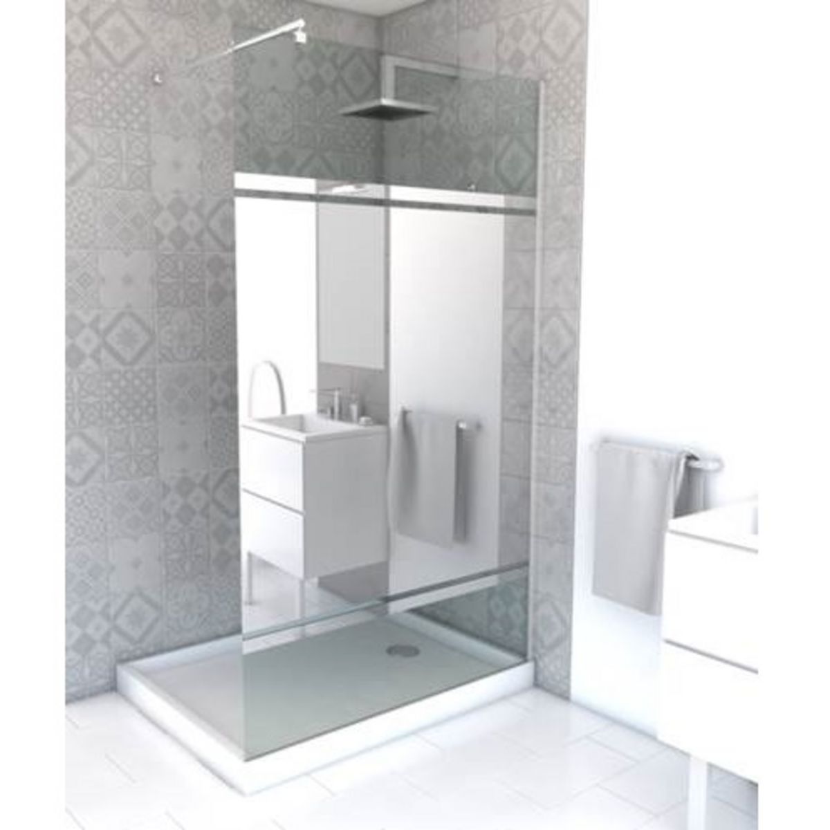 Aurlane Paroi de douche Parma Miroir - 120 x 200 