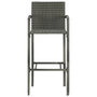 Voir la diapositive 5 : VIDAXL Ensemble de bar d'exterieur 3 pcs accoudoir Resine tressee Gris