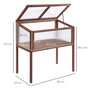 Voir la diapositive 3 : OUTSUNNY Mini serre sur pieds dim. 90L x 50l x 93H cm toit ouvrable panneaux de polycarbonate bois sapin traité
