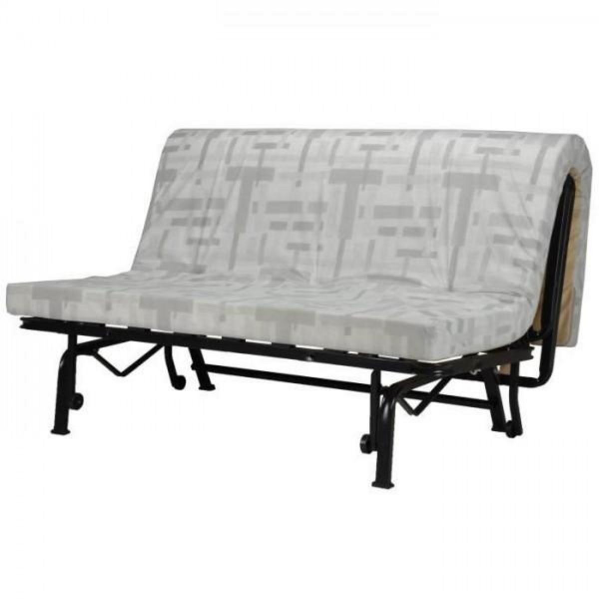 MARKET24 Banquette BZ Joe - Tissu noir - 3 places - L 143 x P 97 cm - Made in France