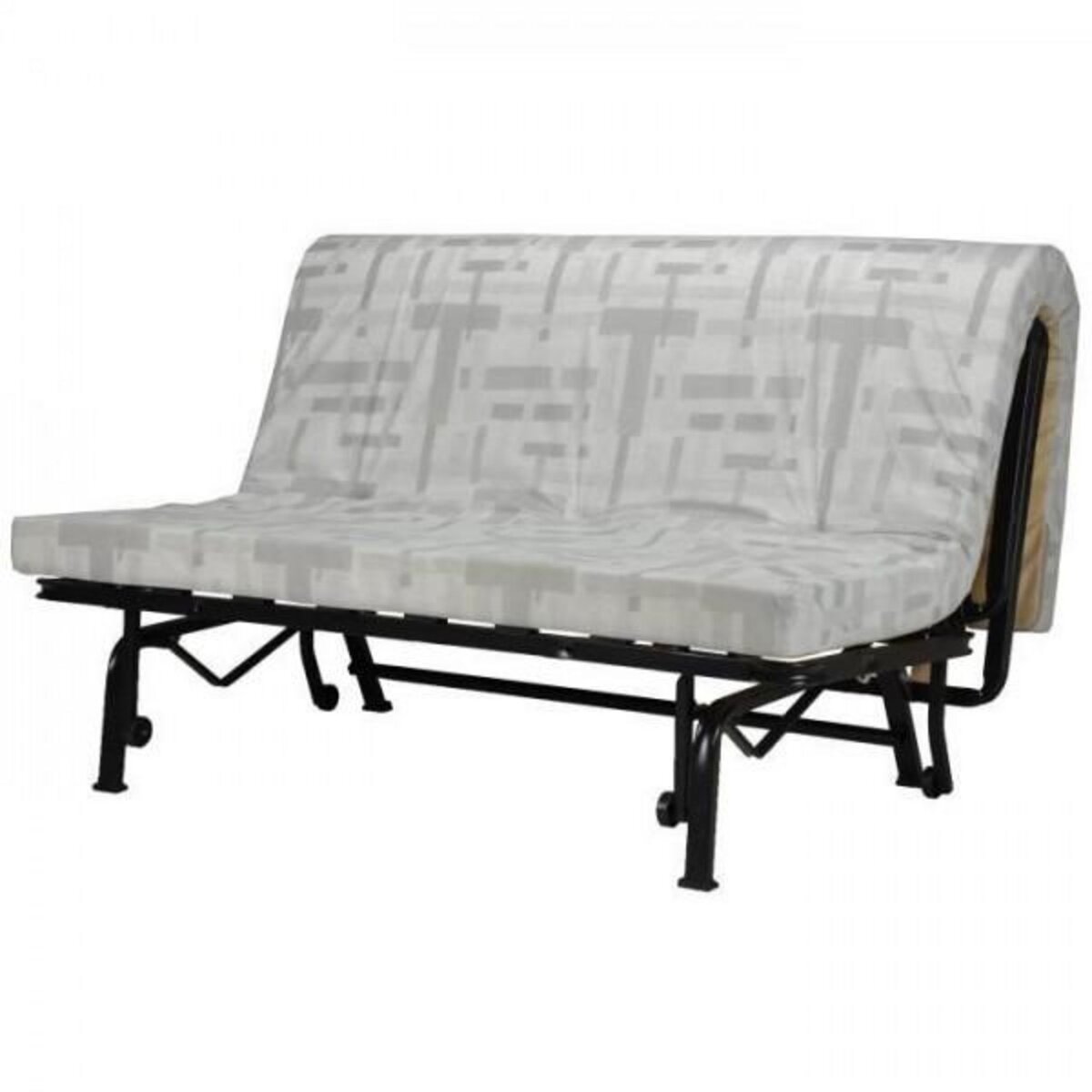 MARKET24 Banquette BZ Joe - Tissu noir - 3 places - L 143 x P 97 cm - Made in France