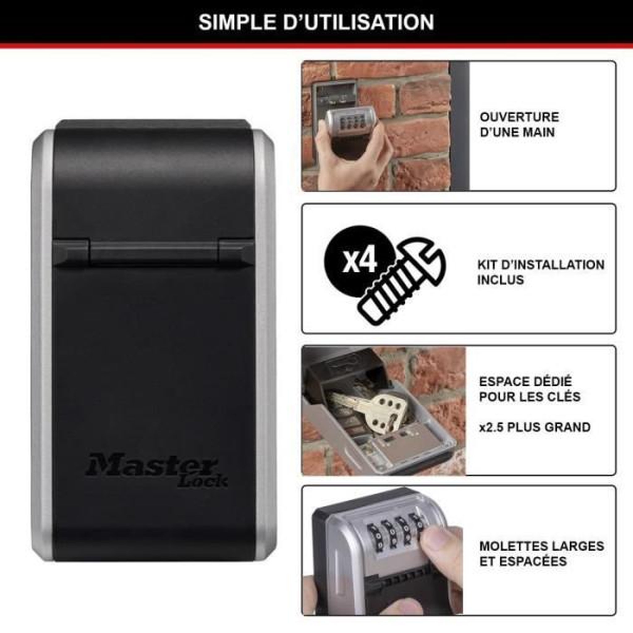 Voir la diapositive 6 : Master lock Armoire de sécurité masterlock boîte a clés 5481eurd format l