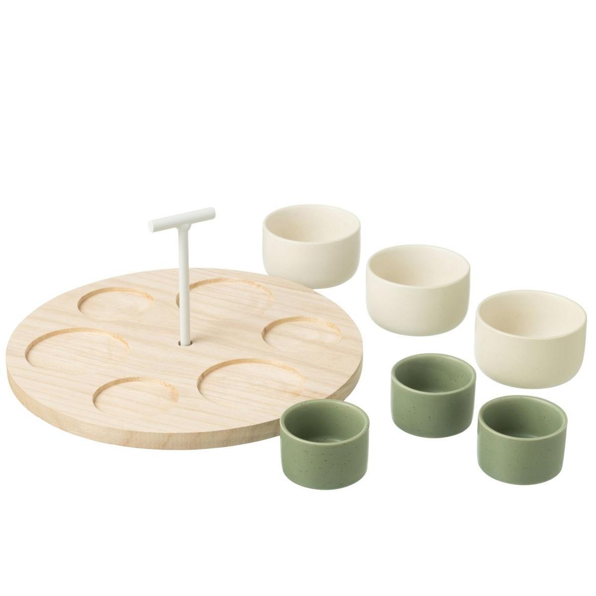 Voir la diapositive 2 : J-LINE Service apéritif 7 pièces  avery  29cm vert & blanc