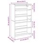 Voir la diapositive 6 : VIDAXL Etagere a chaussures sonoma gris 60x25x100 cm bois ingenierie