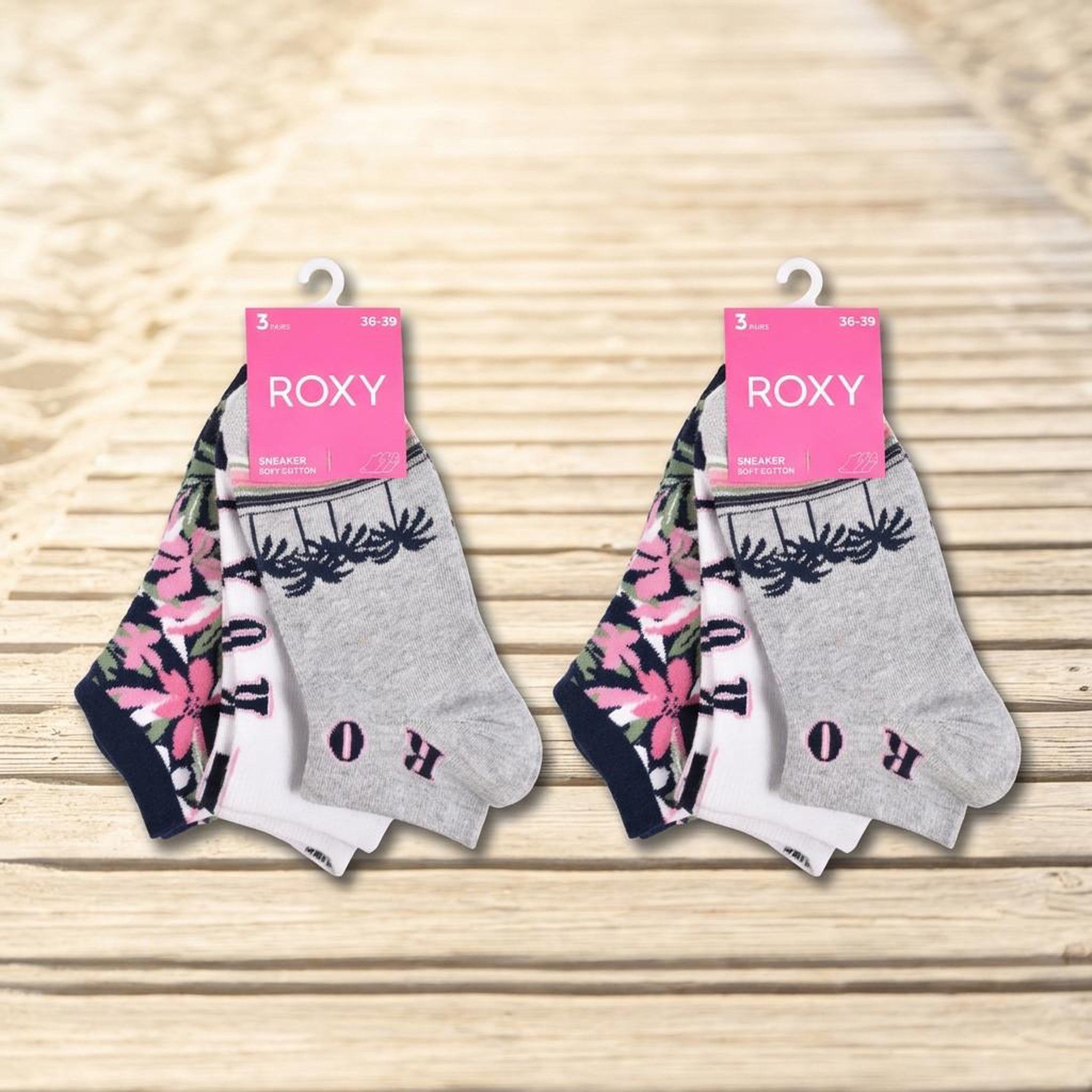 Voir la diapositive 4 : ROXY Roxy chaussettes fille sneaker pack 6 (lot) - coton respirant