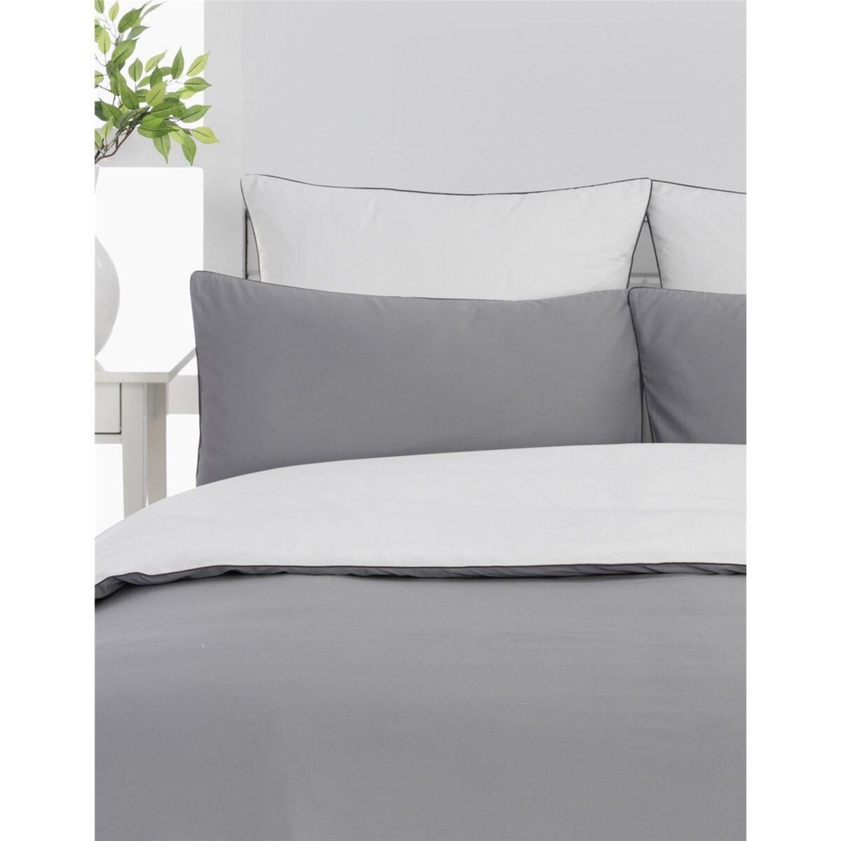 Sensei Maison Lot de 2 taies d'oreiller bicolores en percale coton DOZMARY