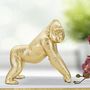 Voir la diapositive 5 : Paris Prix Statuette Design en Résine  Gorille  24cm Or