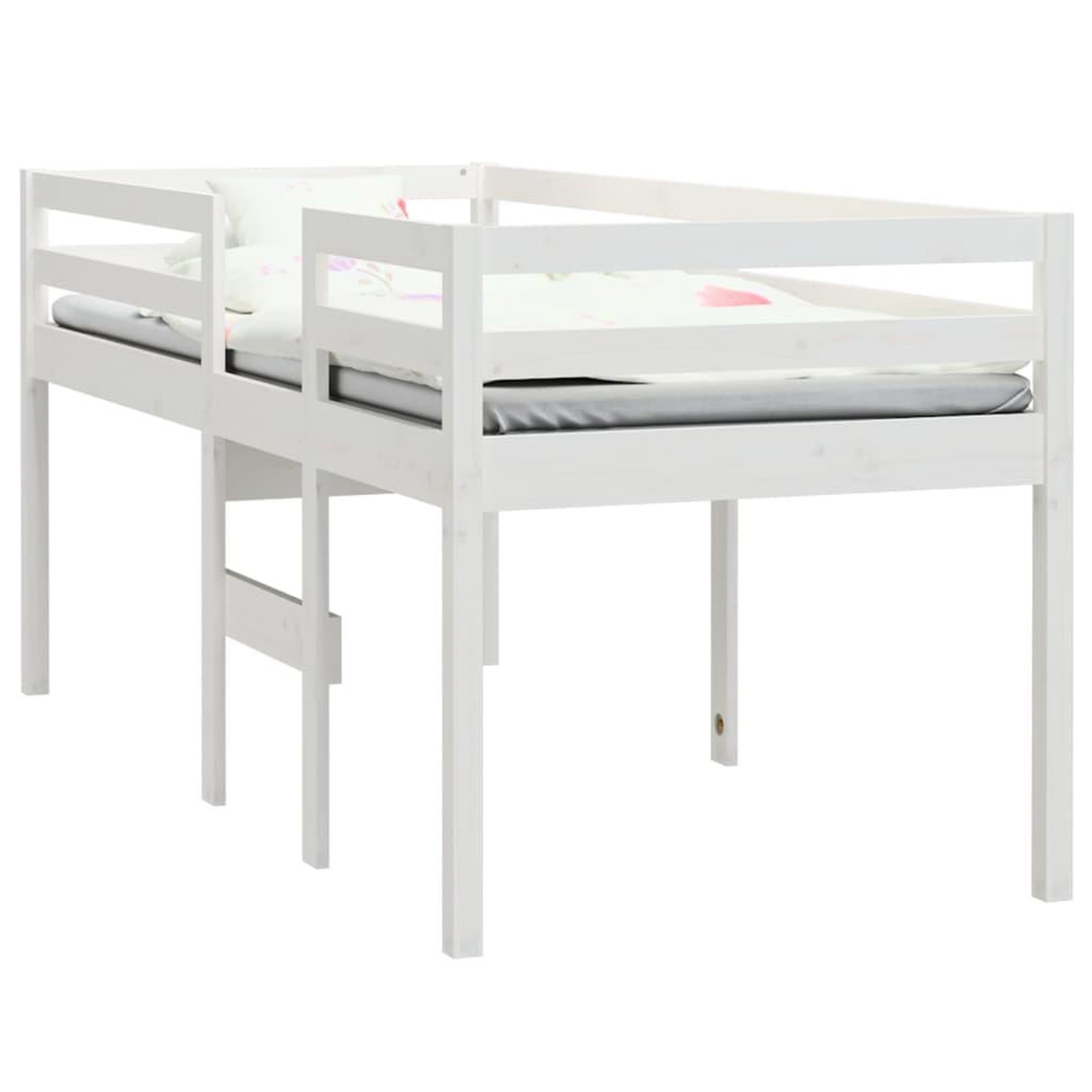 Voir la diapositive 3 : VIDAXL Lit haut sans matelas blanc 90x190 cm bois de pin massif