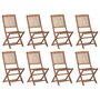 Voir la diapositive 2 : VIDAXL Chaises pliables d'exterieur et coussins lot de 8 Bois d'acacia