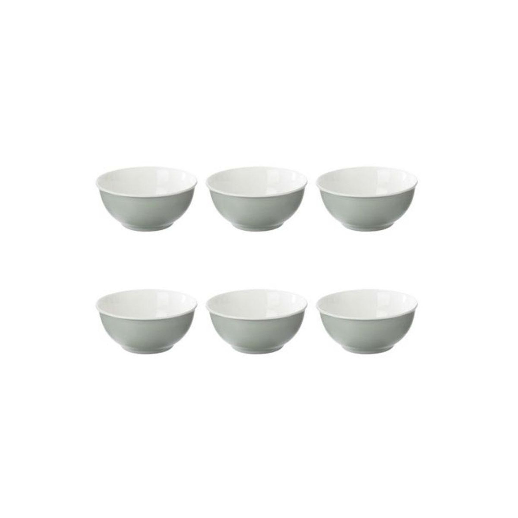 SECRET DE GOURMET Lot de 6 bols en porcelaine  nature  52cl menthe