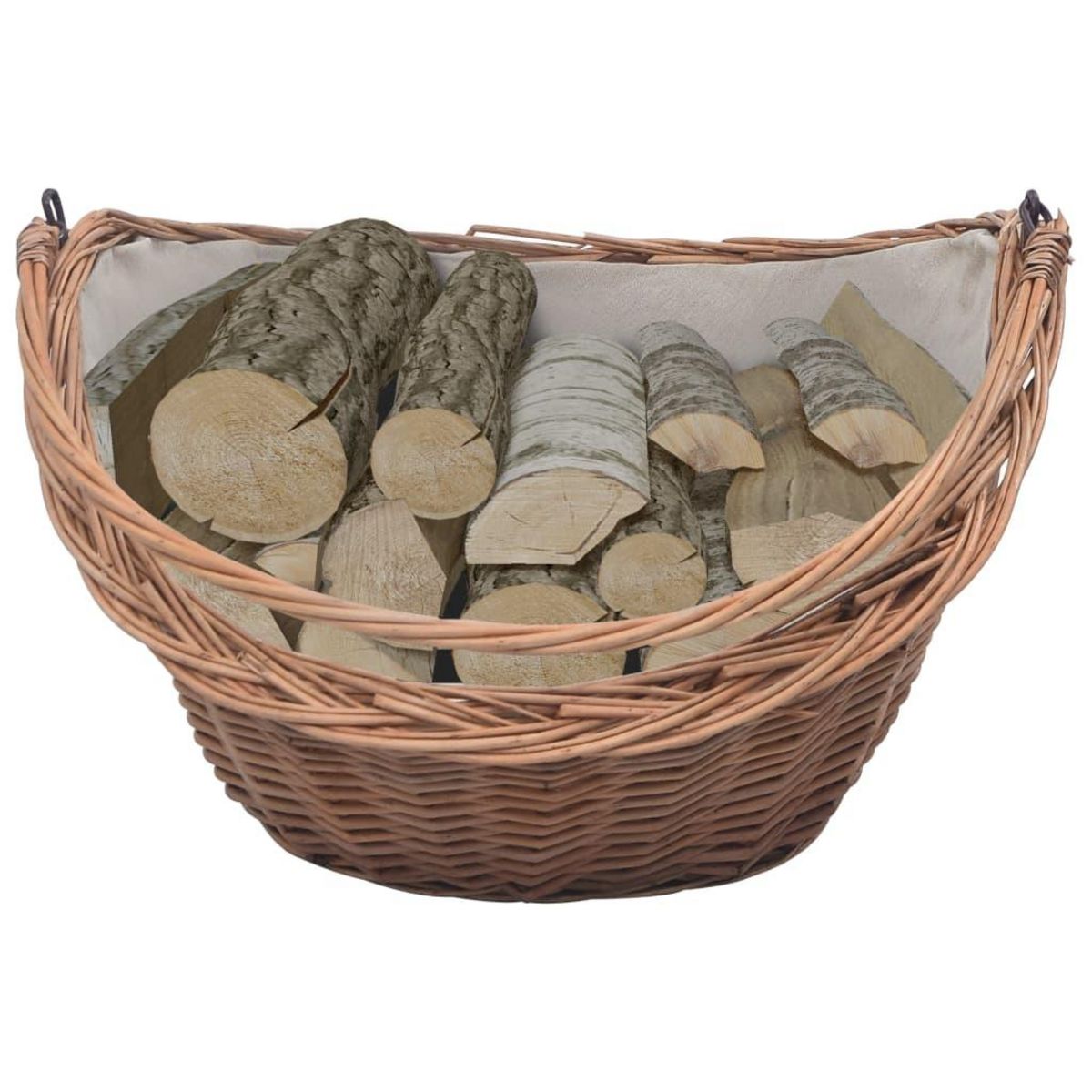 VIDAXL Panier a bois de chauffage avec poignee 60x44x55 cm Saule
