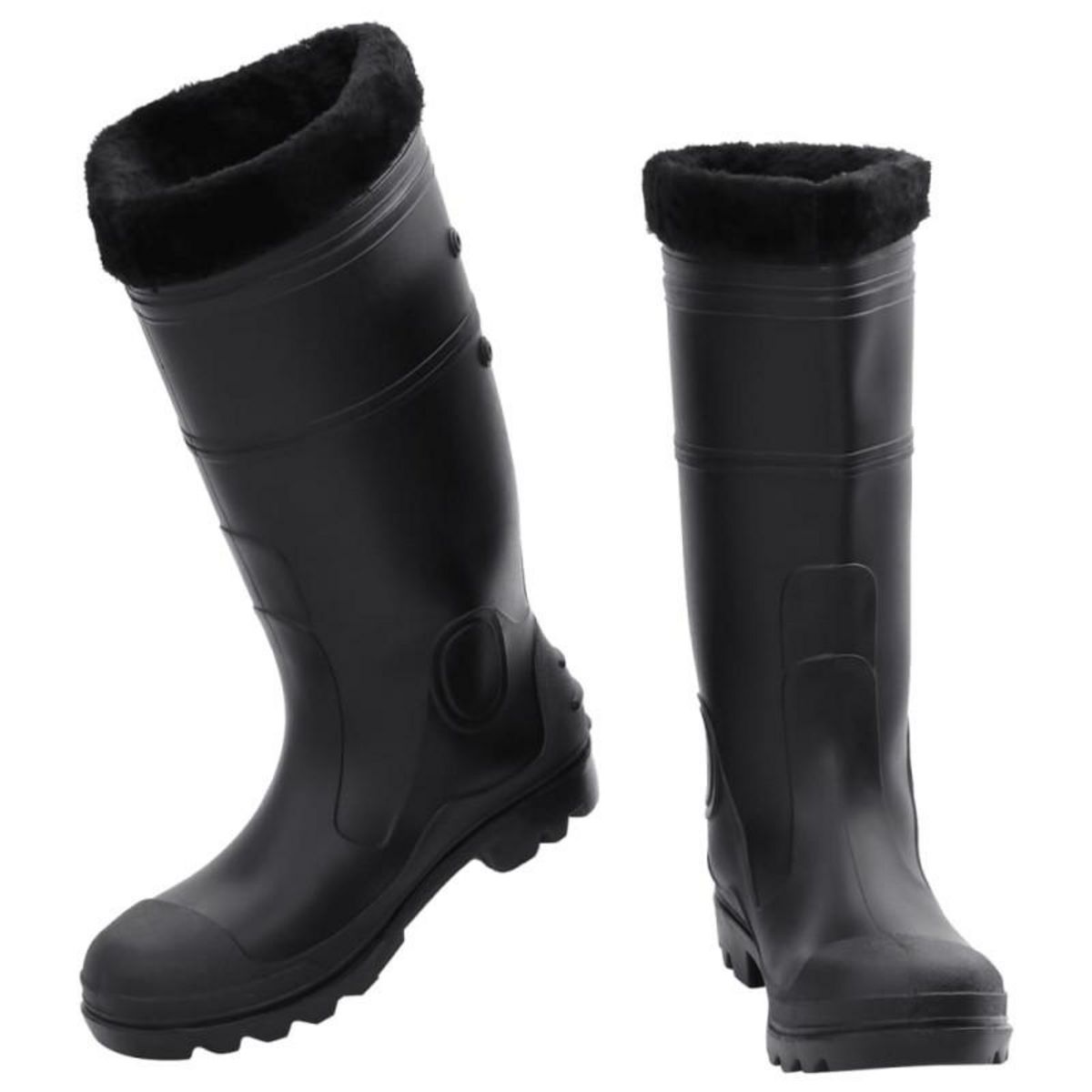 VIDAXL Bottes de pluie avec chaussettes amovibles noir taille 41 PVC