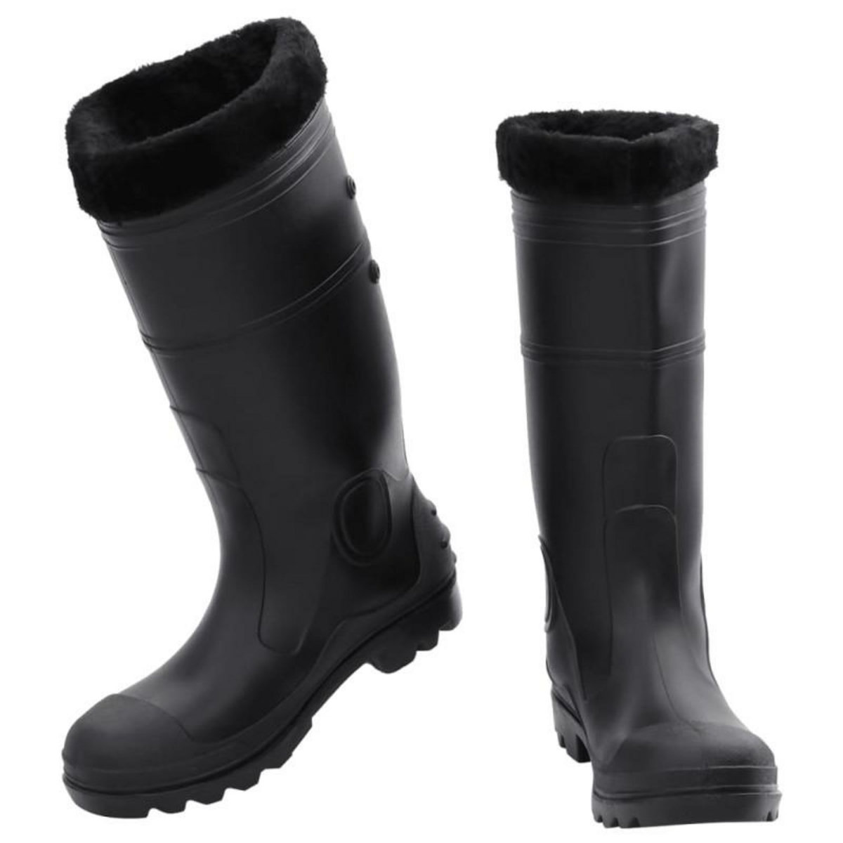 VIDAXL Bottes de pluie avec chaussettes amovibles noir taille 41 PVC
