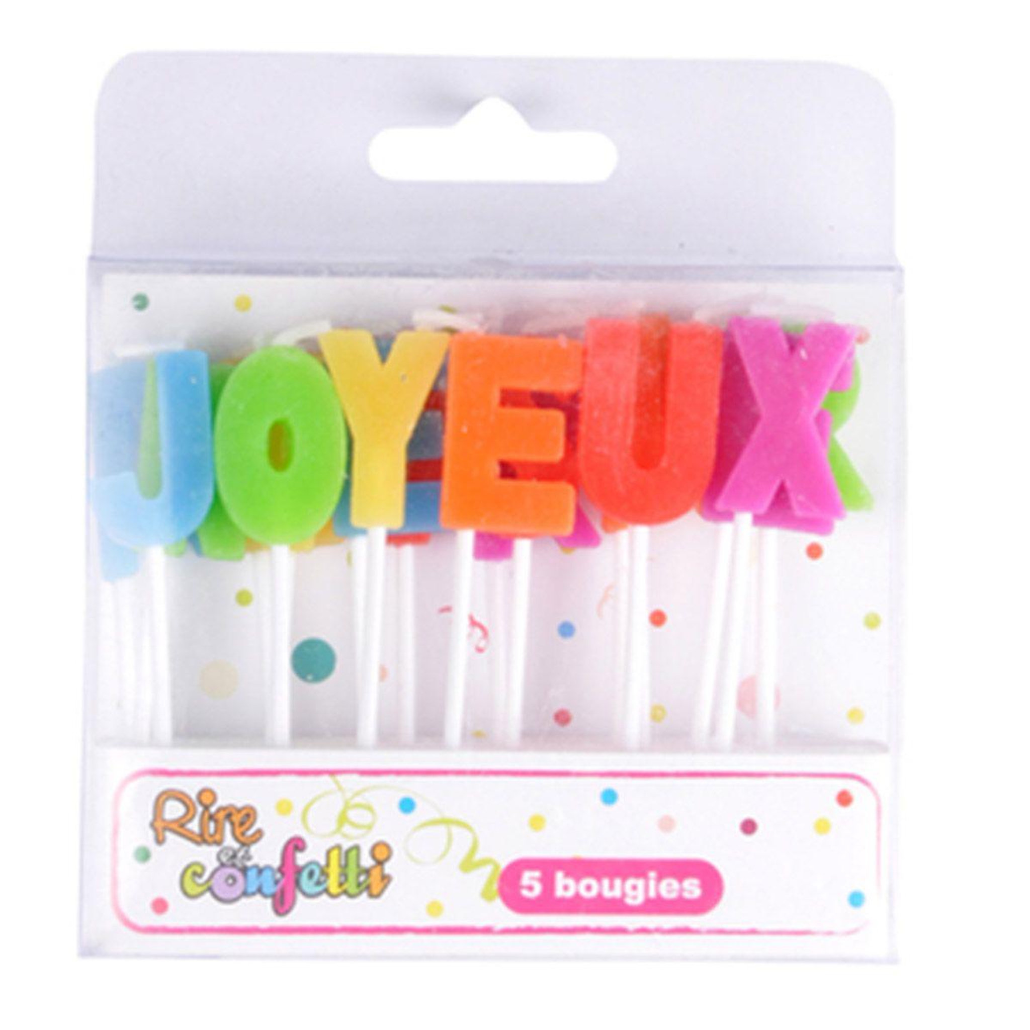 Voir la diapositive 2 : HOMEA Lot de 18 Bougies  Joyeux Anniversaire  17cm Multicolore