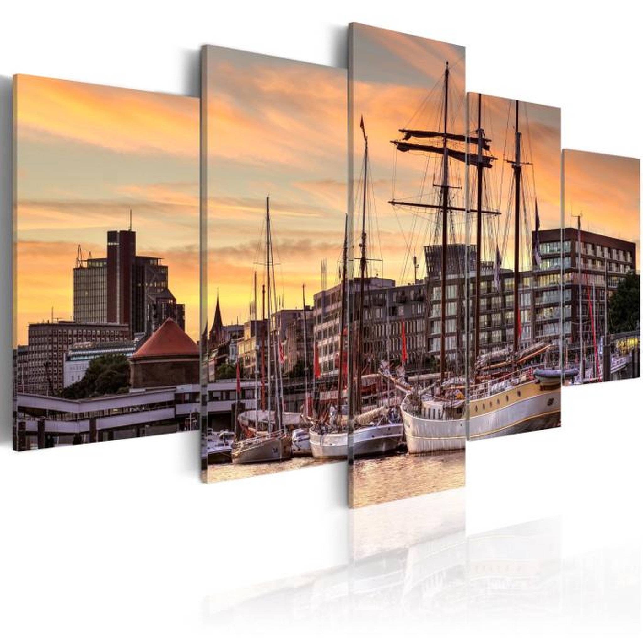 Paris Prix Tableau Imprimé  Port of Hamburg. Coloris disponibles : Multicolore