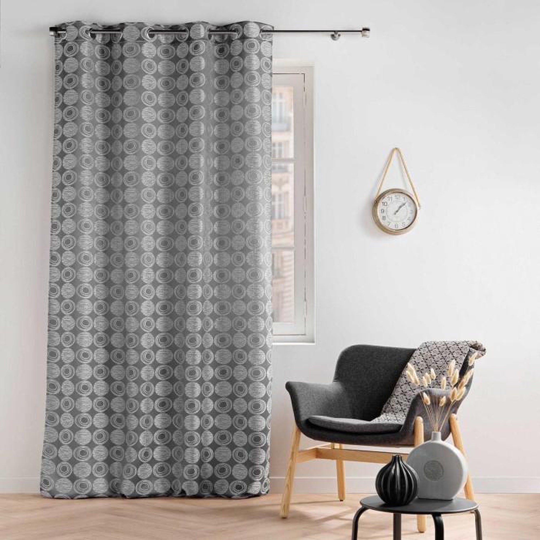 Voir la diapositive 5 : Paris Prix Rideau à Œillets Jacquard  Caelia  140x260cm Gris