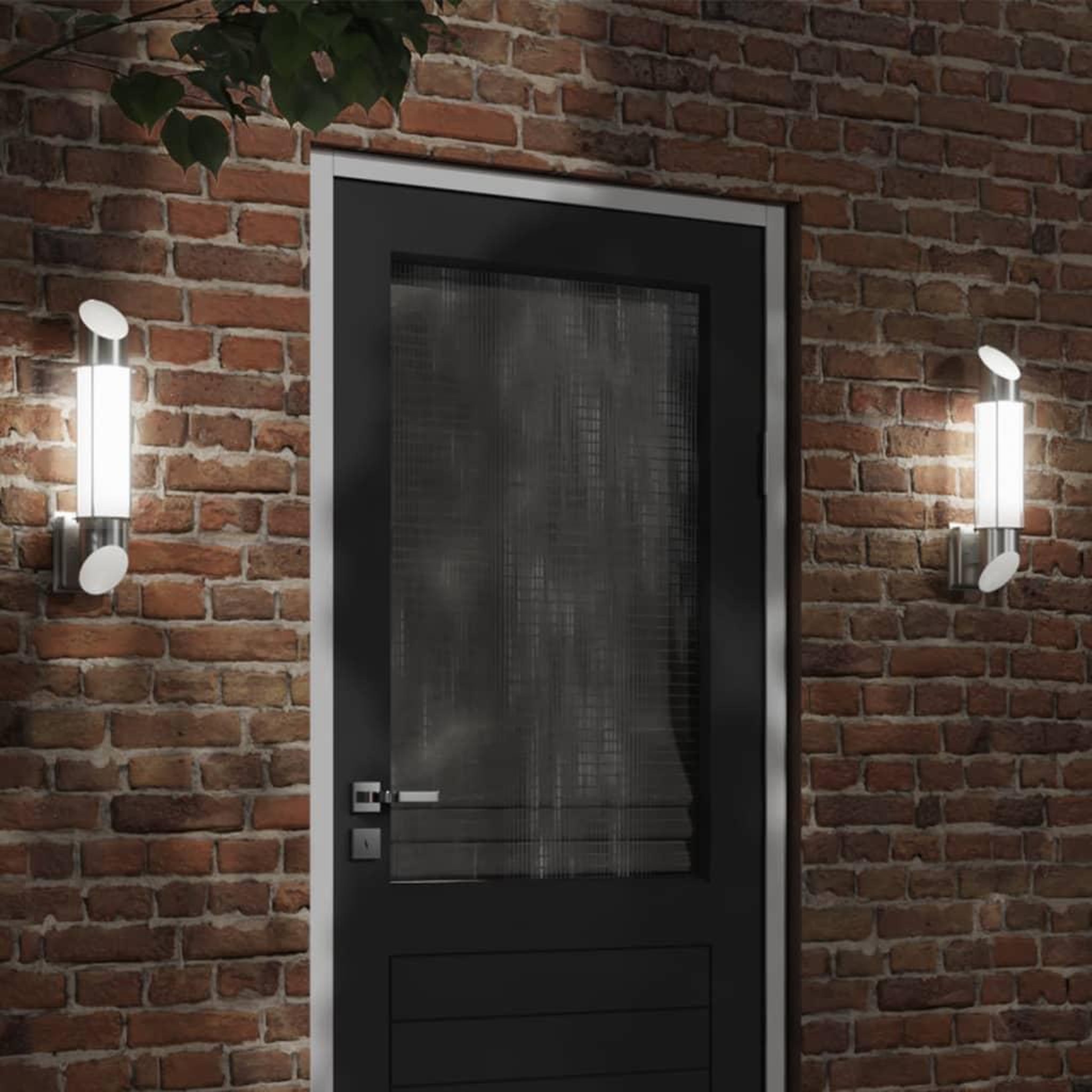 Voir la diapositive 1 : VIDAXL Appliques murales d'exterieur 2pcs argente acier inoxydable