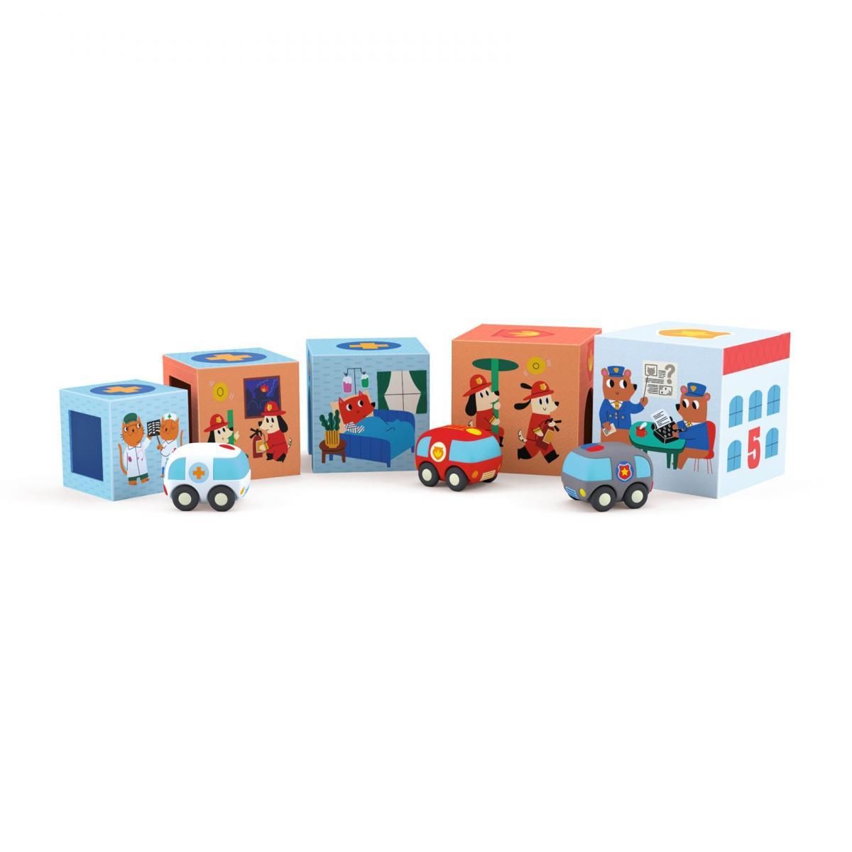 Djeco cubes gigognes Topanicar avec figurines