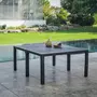 SWEEEK Table de jardin rectangulaire 3 en 1 en résine de synthèse - Julie - Rectangulaire  + 8 fauteuils de jardin empilables Tisara