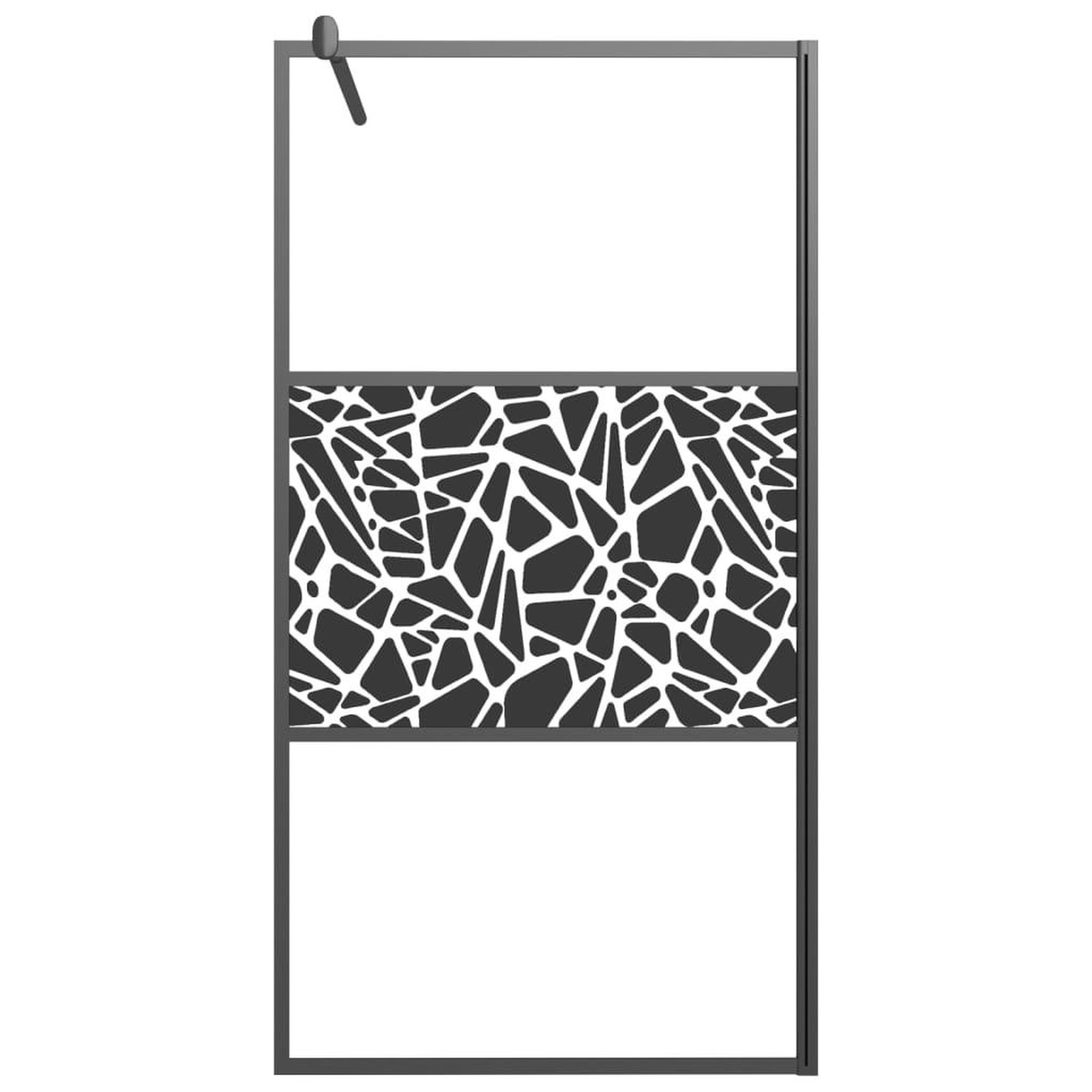 Voir la diapositive 3 : VIDAXL Paroi de douche 100x195 cm Verre ESG avec design de pierre Noir
