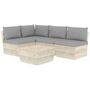 Voir la diapositive 2 : VIDAXL Salon de jardin palette 5 pcs avec coussins bois d'epicea