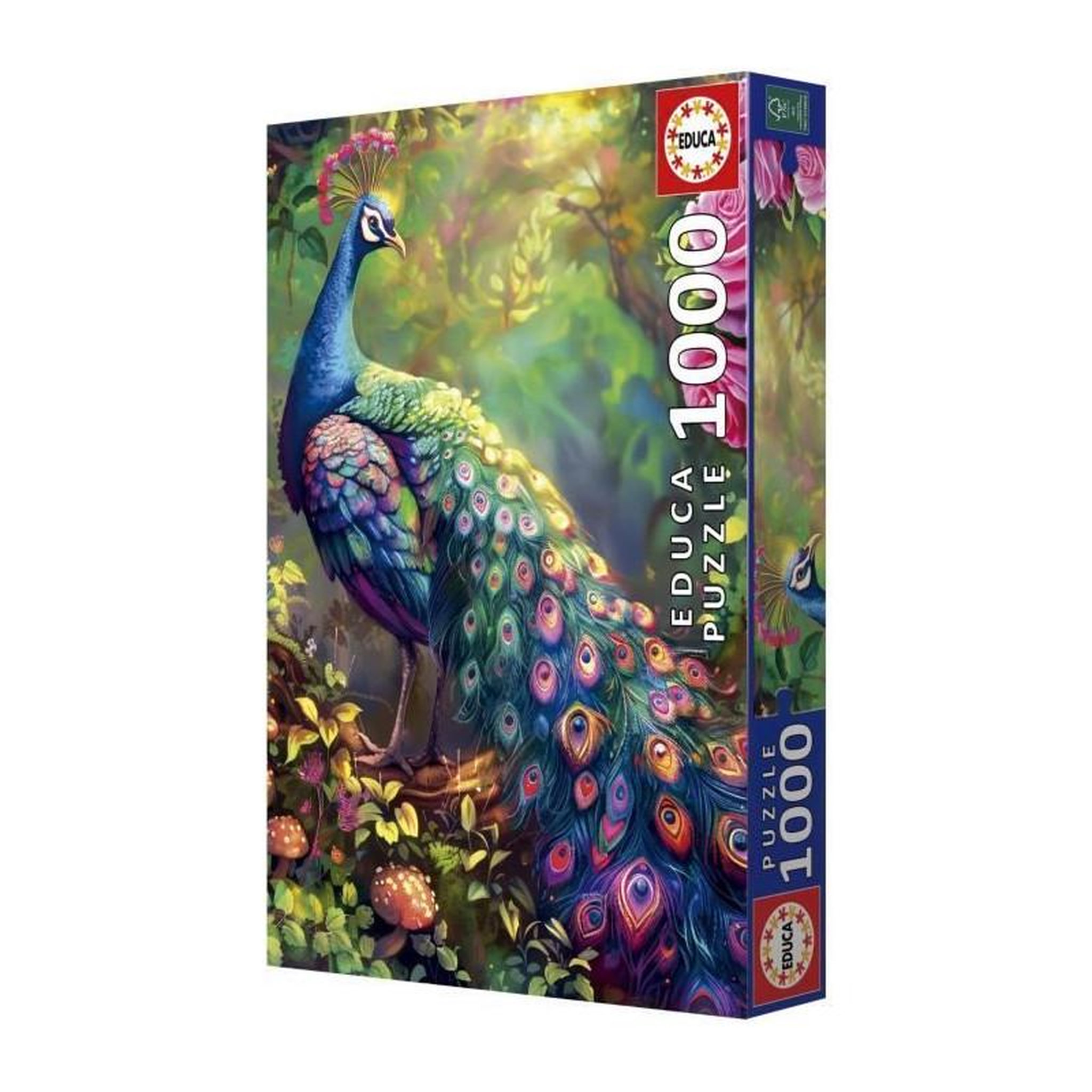 Voir la diapositive 3 : EDUCA Puzzle 1000 pièces – Jardin de Paons – 68 x 48 cm – Educa – Adulte dès 12 ans