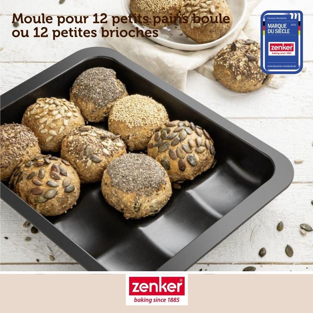 ZENKER Set pâtisserie avec moule pour 12 mini pains, 2 bols à mixer, verre mesureur et spatule Zenker