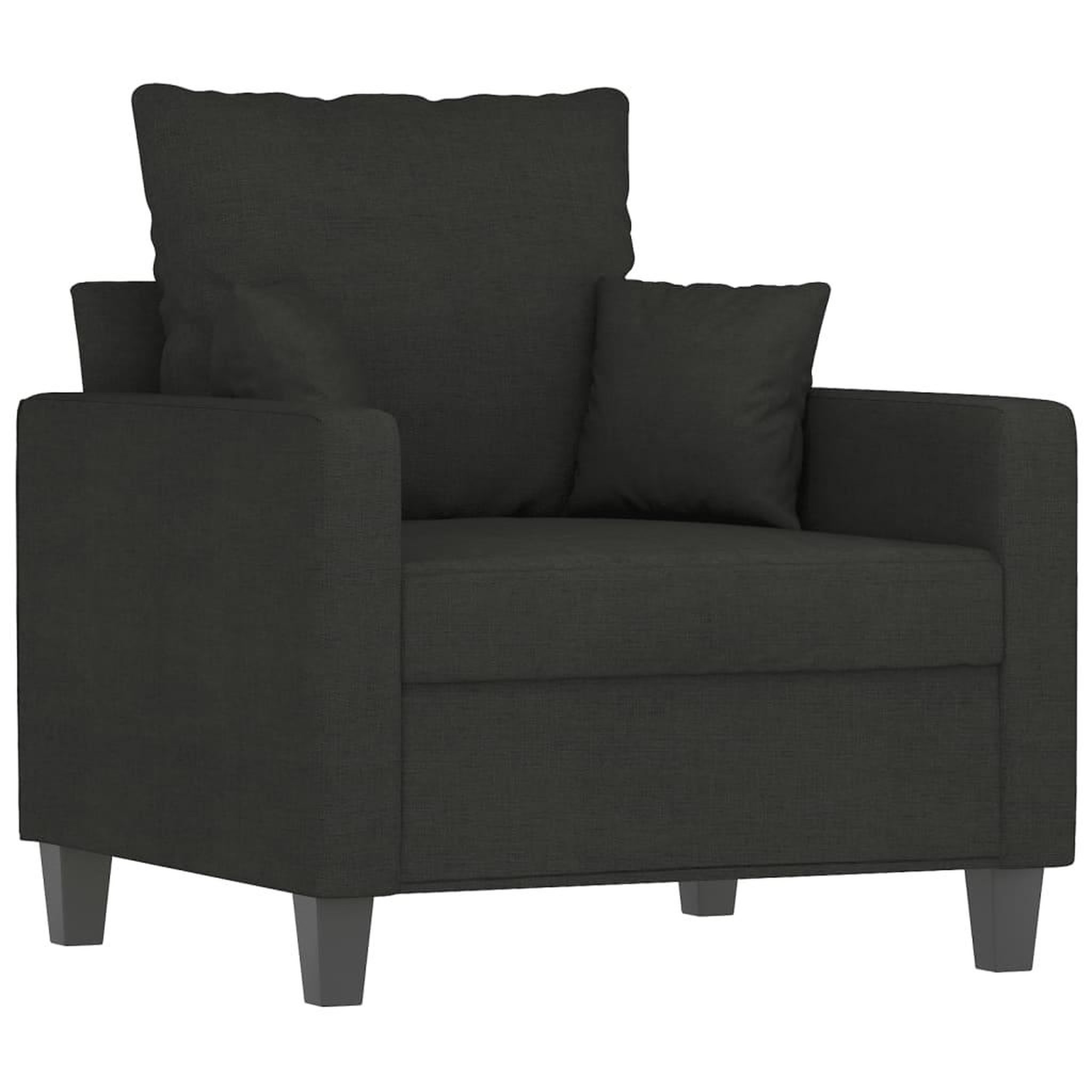 Voir la diapositive 4 : VIDAXL Ensemble de canapes 3 pcs avec coussins noir tissu