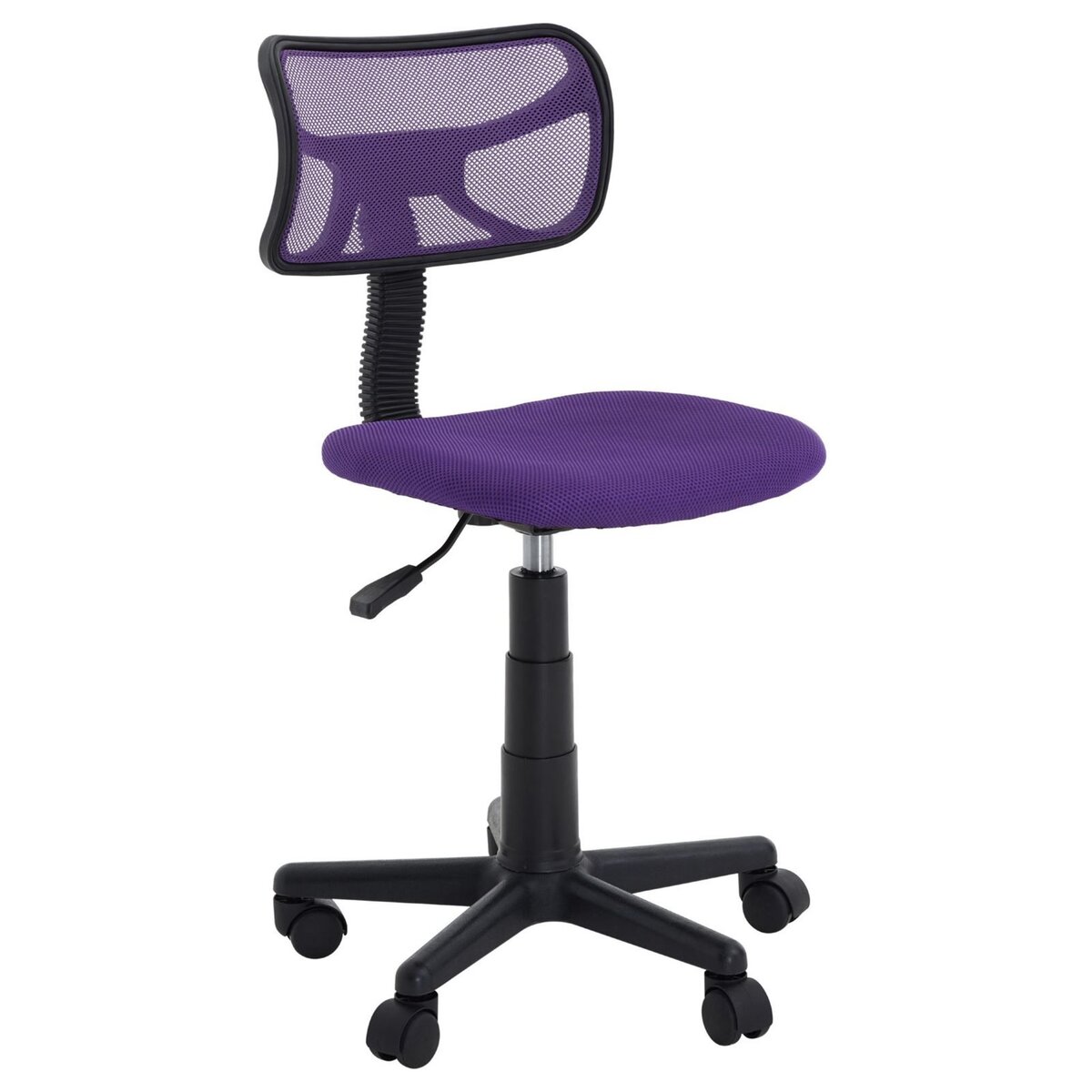 IDIMEX Chaise de bureau pour enfant MILAN fauteuil pivotant et ergonomique,  siège à roulettes avec hauteur réglable, mesh violet pas cher 