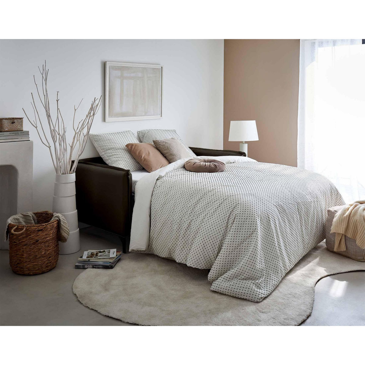 LISA DESIGN Agate - canapé 3 places convertible - couchage quotidien - matelas 14 cm - en velours