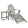 Voir la diapositive 1 : VIDAXL Chaise de jardin Adirondack avec pouf et table Sapin Gris