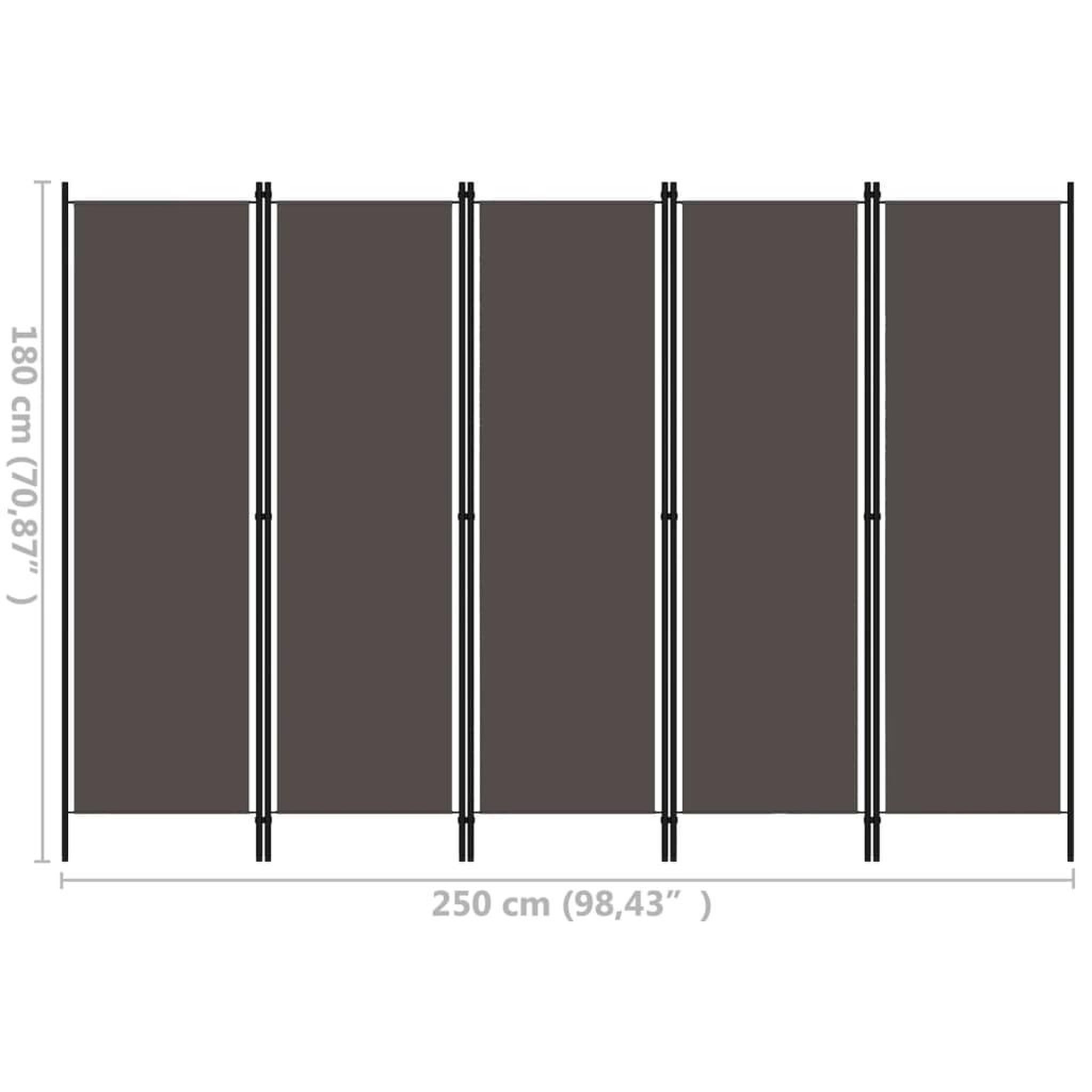 Voir la diapositive 6 : VIDAXL Cloison de separation 5 panneaux Anthtracite 250x180 cm