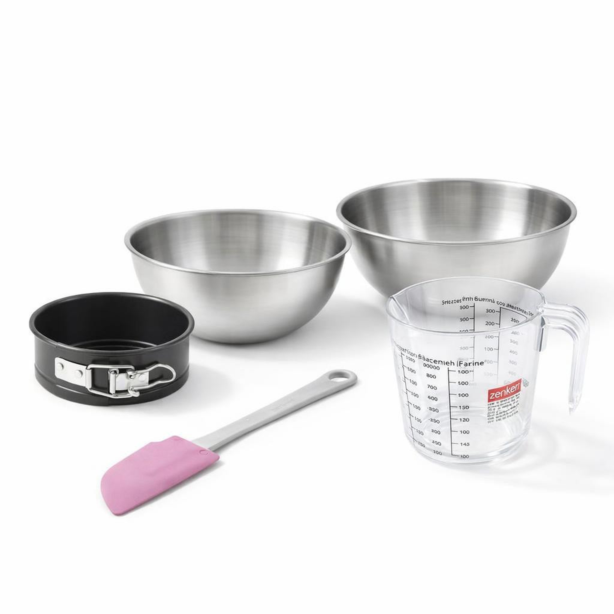 ZENKER Set de 5 ustensiles de pâtisserie moule à gâteaux bol spatule pâtisserie et verre doseur spécial mini spécial mini zenker  spécial mini