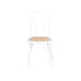 Voir la diapositive 6 : SWEEEK Lot de 4 chaises vintage en bois avec assise en rotin et dossier arrondi. coloris blanc. L 48 x P 49.5 x H 90cm