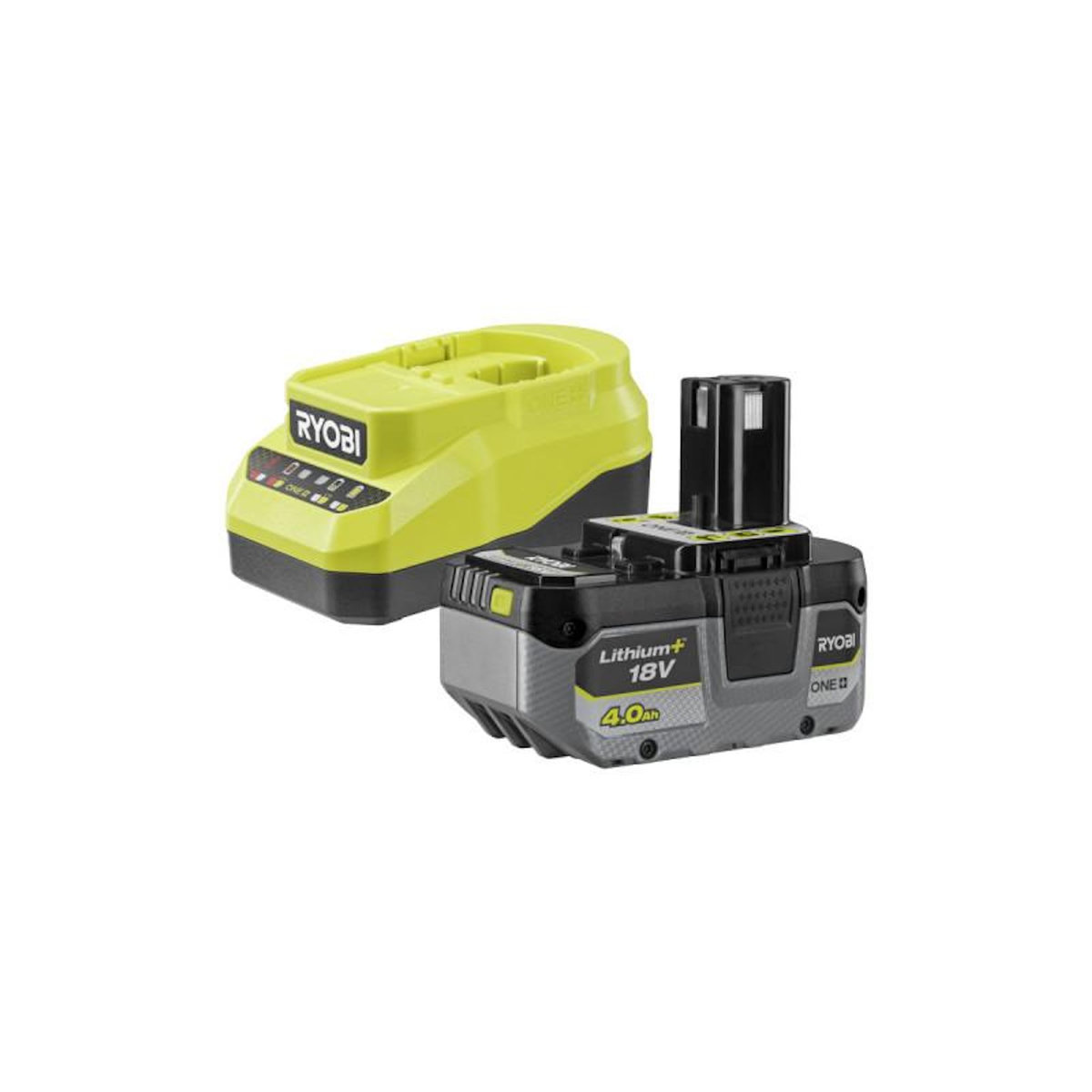 Ryobi Pack batterie RYOBI 18V One+ 4,0Ah LithiumPlus - 1 chargeur rapide 2.0Ah RC18120A-140X