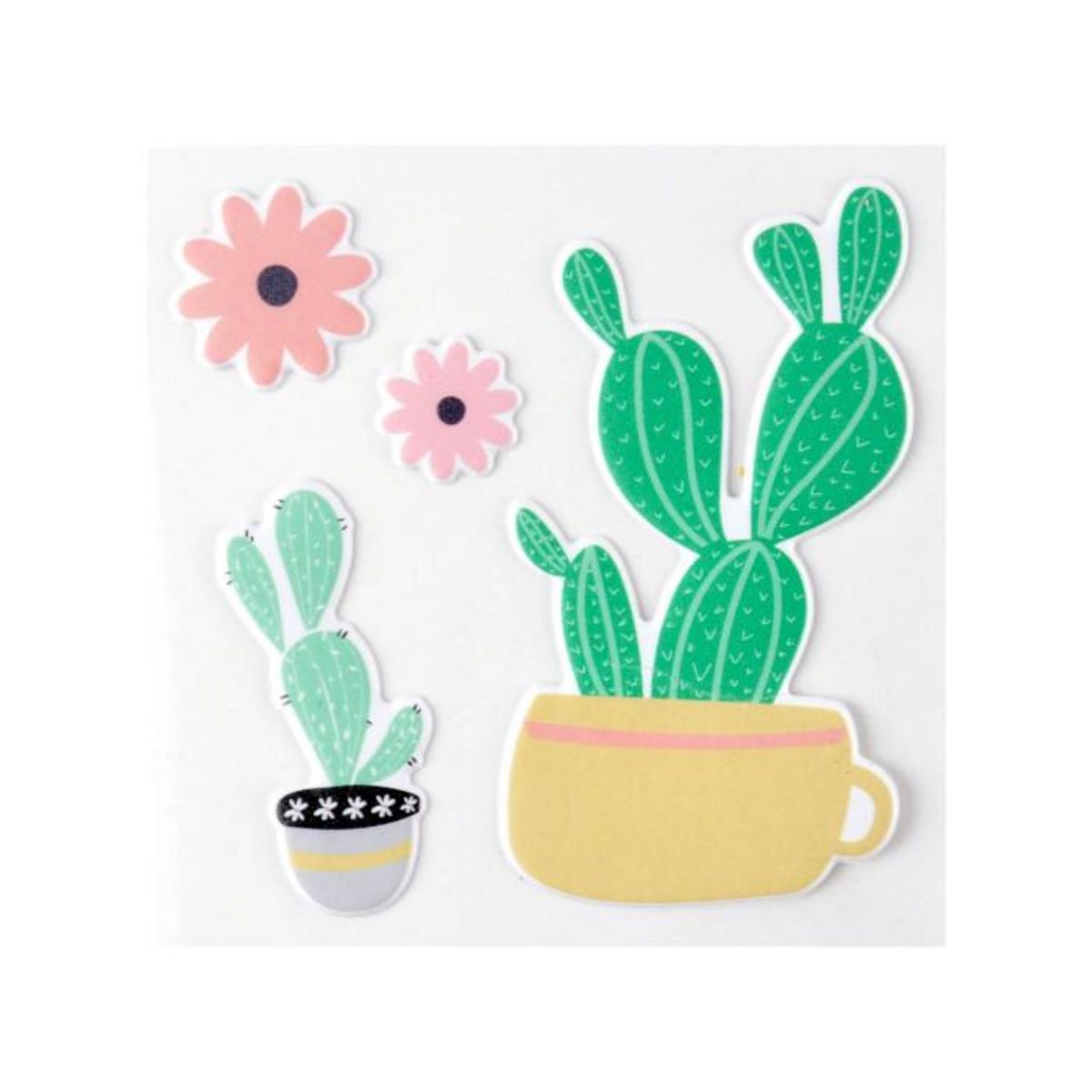 Paris Prix Sticker Puffy  Cactus  10cm Vert