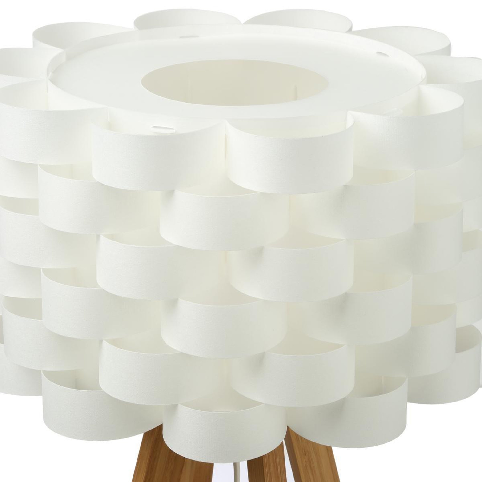 Voir la diapositive 2 : ATMOSPHERA Lampe à poser bambou  moki  55cm blanc
