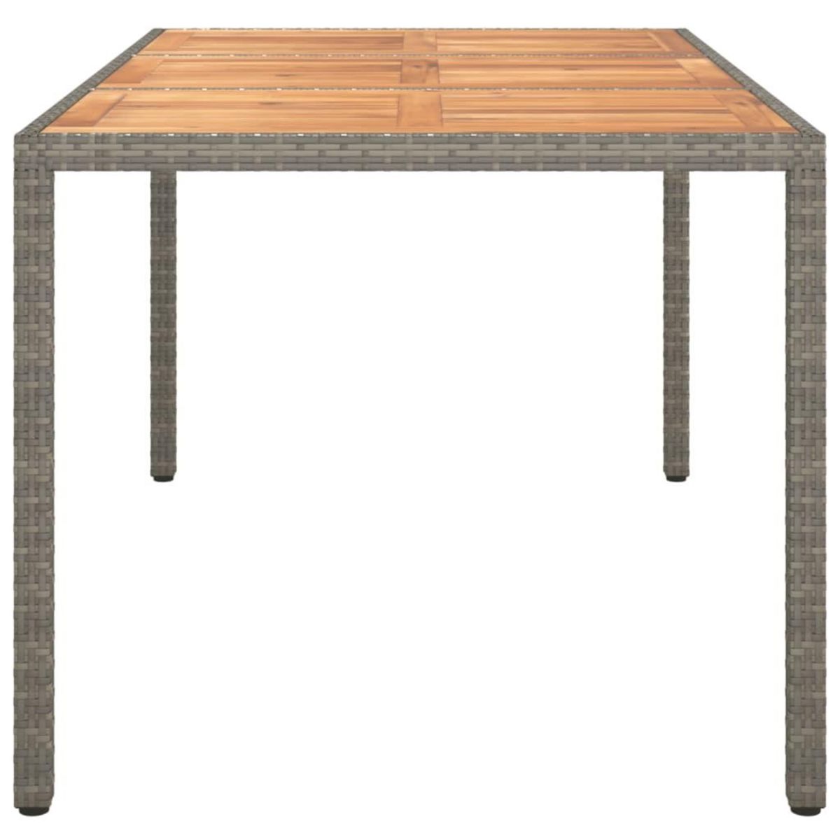 VIDAXL Table de jardin 150x90x75 cm Resine tressee bois d'acacia Gris