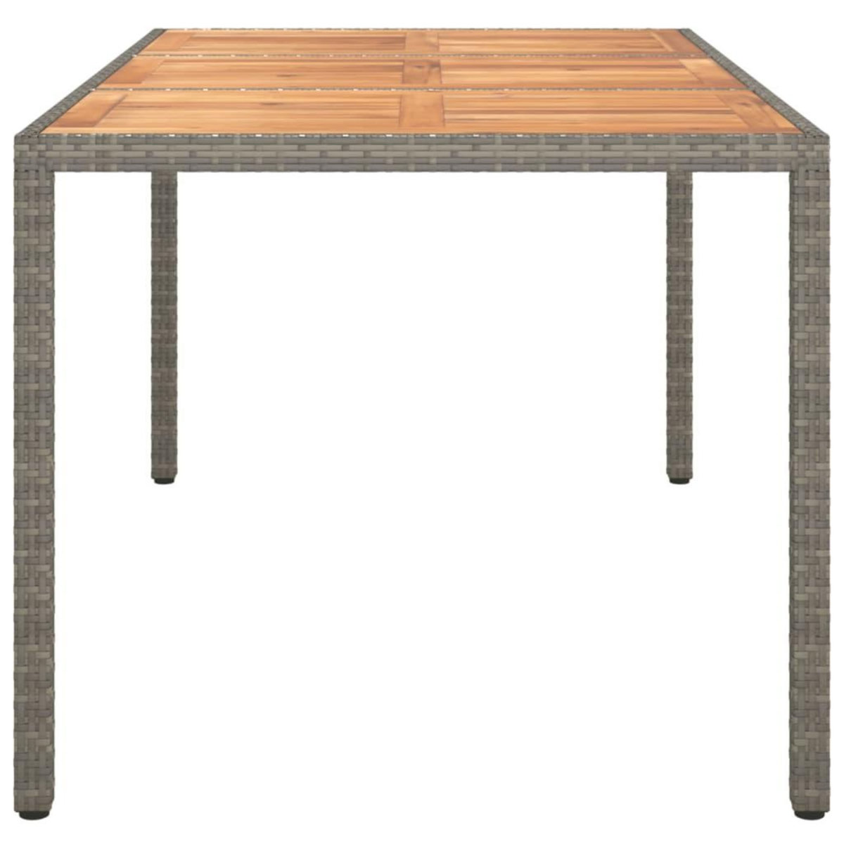 VIDAXL Table de jardin 150x90x75 cm Resine tressee bois d'acacia Gris