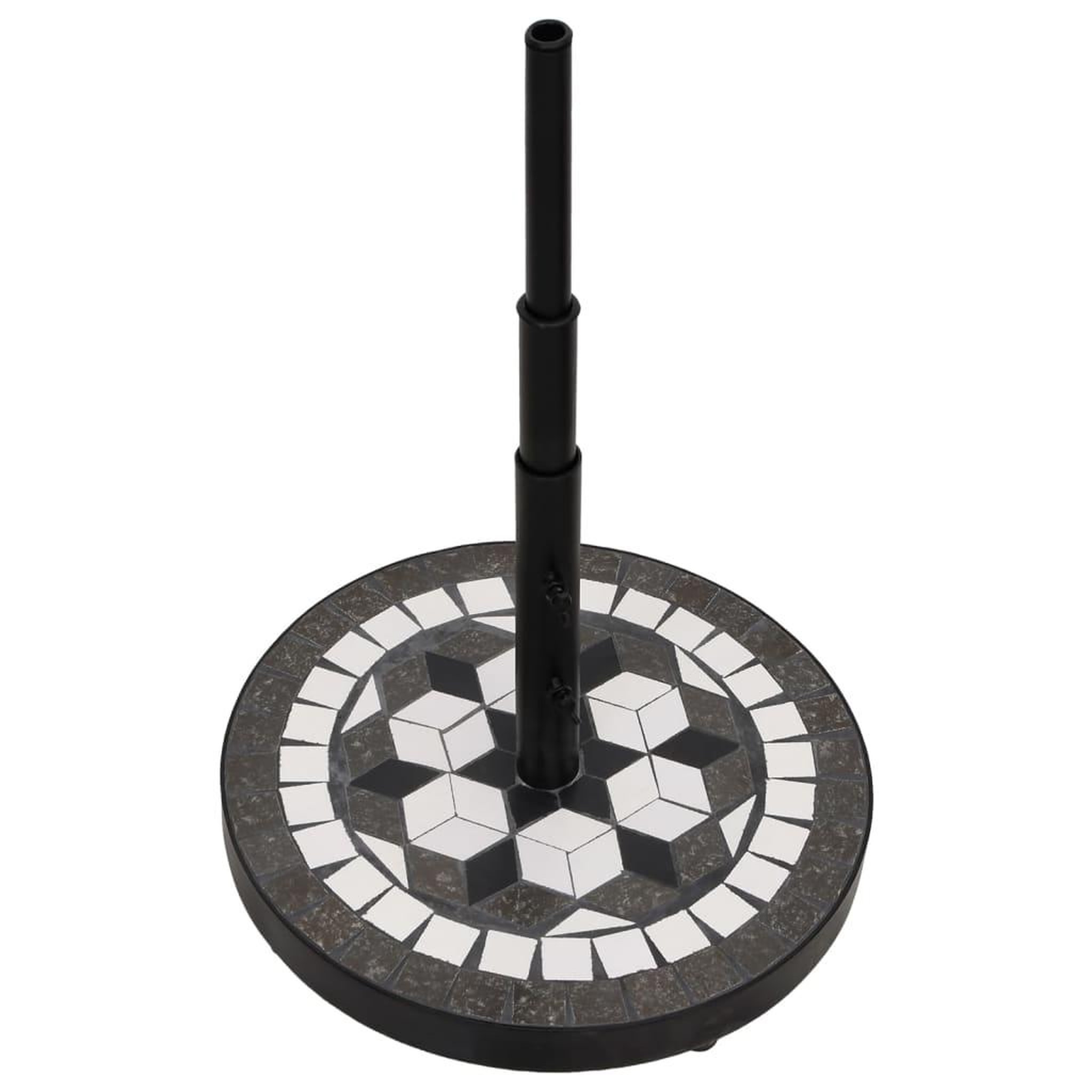 Voir la diapositive 3 : VIDAXL Base de parasol noir et blanc rond 12 kg