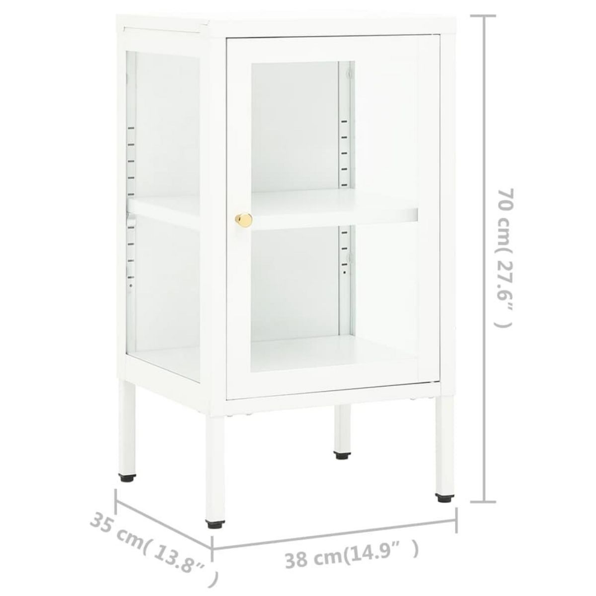 VIDAXL Buffet 38x35x70 cm Metal et verre