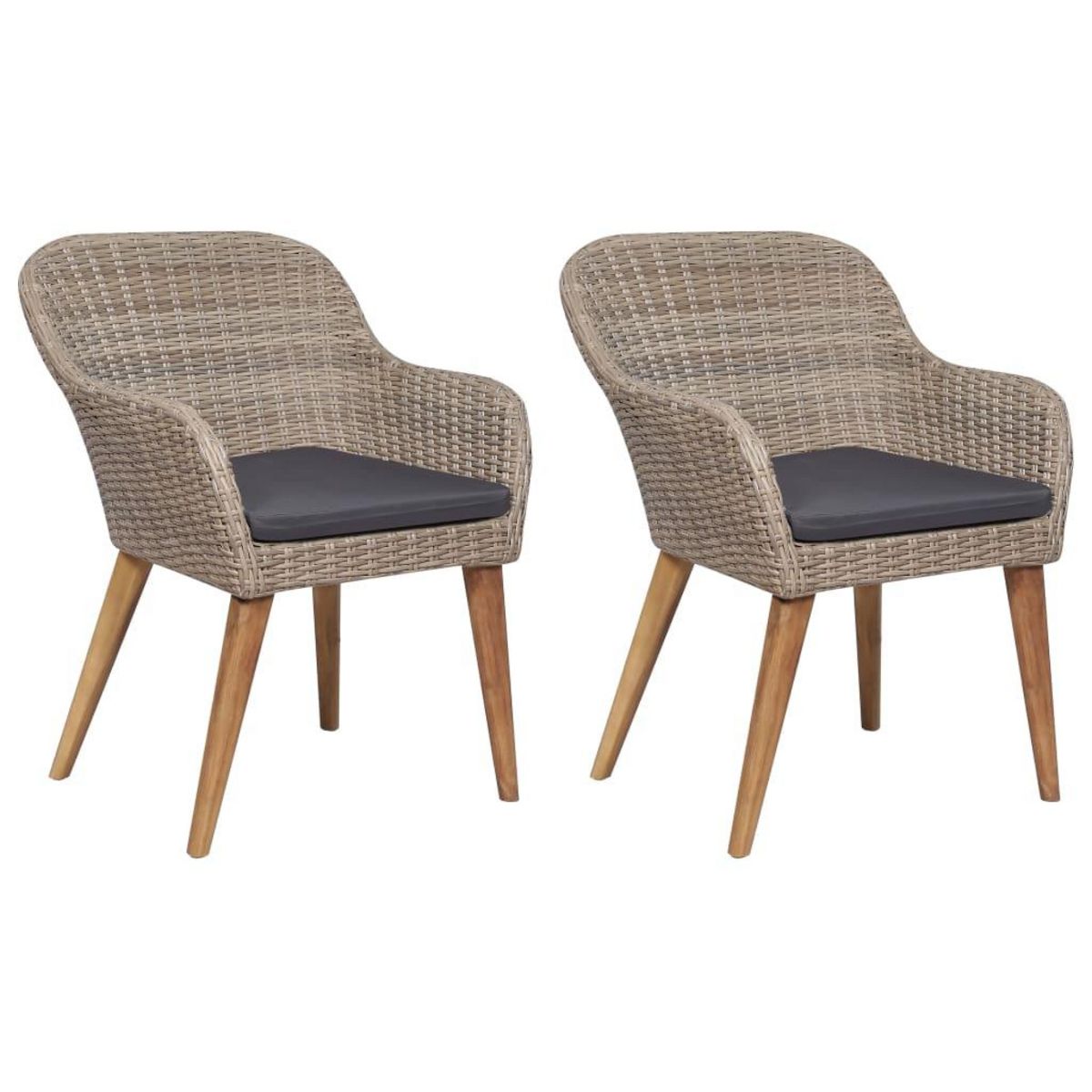 VIDAXL Ensemble a manger de jardin 3 pcs Marron