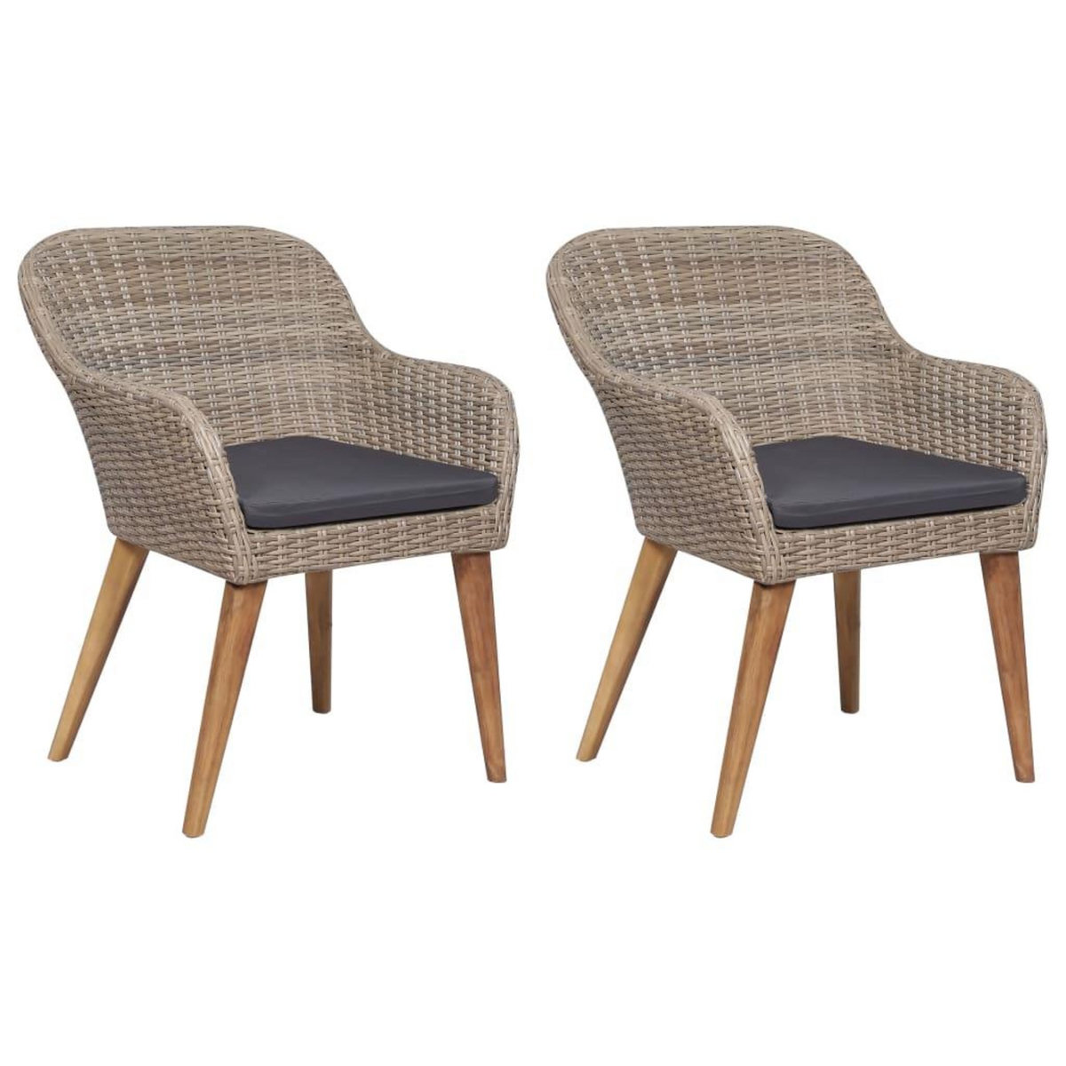 VIDAXL Ensemble a manger de jardin 3 pcs Marron