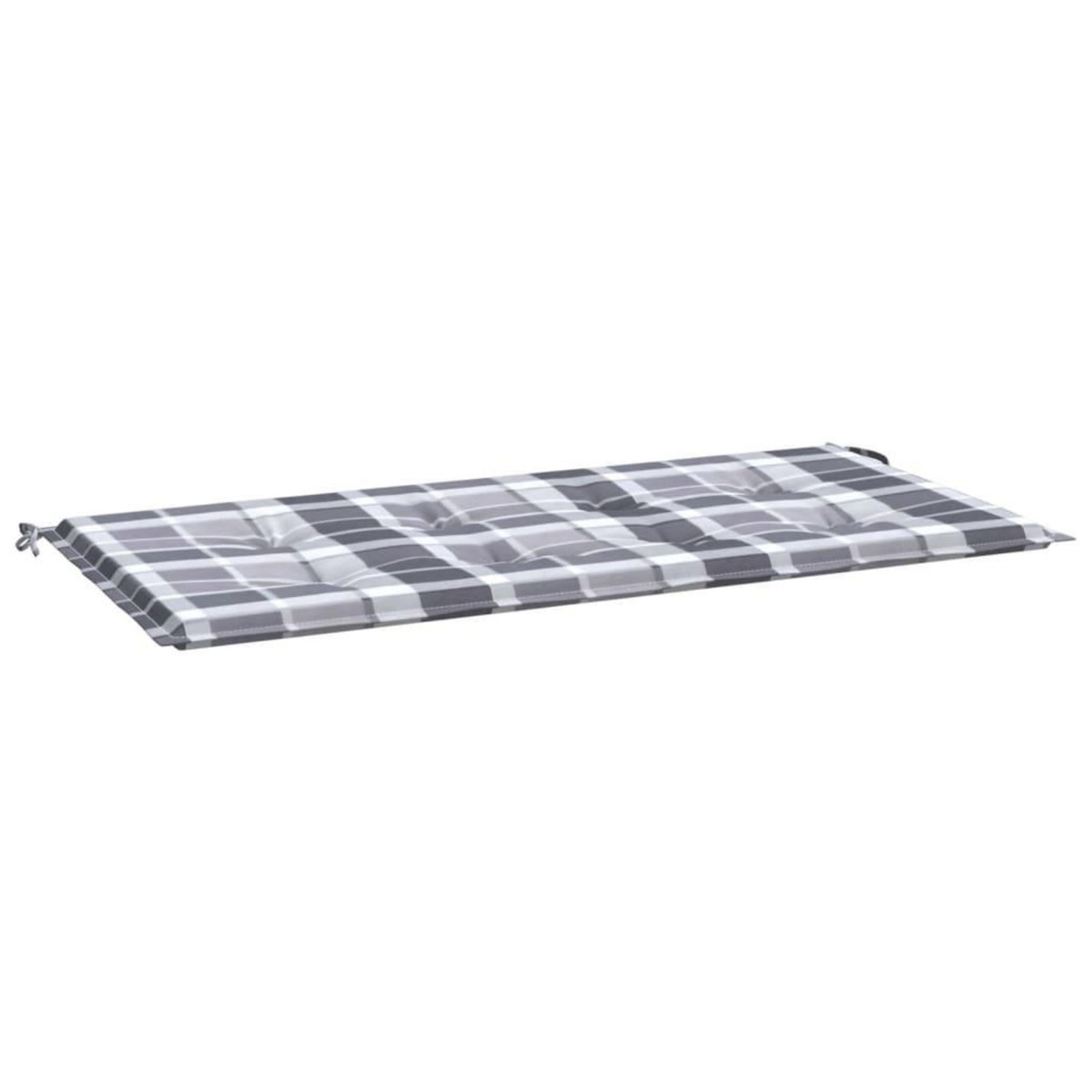 VIDAXL Coussin de banc de jardin motif a carreaux gris 120x50x3 cm