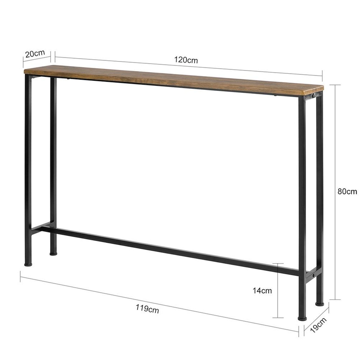 SOBUY SoBuy - Console D'entrée - 120x20x80cm - Industriel - FSB19-XL