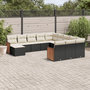 Voir la diapositive 1 : VIDAXL Salon de jardin 12 pcs avec coussins noir resine tressee
