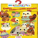 LAPINS, POULES ET PETITS POUSSINS. 80 GOMMETTES AUTOCOLLANTES, Paku