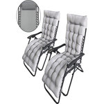 Habitat et Jardin Lot de 2 fauteuils de jardin inclinable zéro gravité avec coussin matelassé  Sintra  - Gris