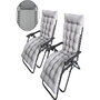 Voir la diapositive 1 : Habitat et Jardin Lot de 2 fauteuils de jardin inclinable zéro gravité avec coussin matelassé  Sintra  - Gris